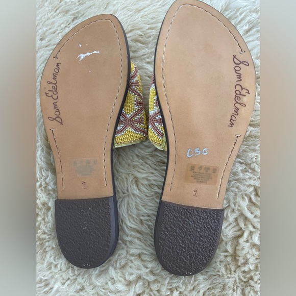 Sam Edelman Yellow and Pink Beaded Sandals - Picture 4 of 4